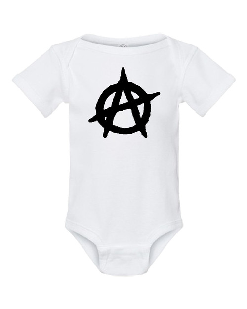 Anarchy Symbol Punk Fun, Cool Baby Onesie & Infant White Bodysuit