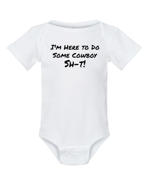 Hangman I'm Here To Do Some Cowboy Stuff Wrestling Cotton Baby Onesie & Infant Bodysuit White Hangman I'm Here To Do Some Cowboy Stuff Wrestling Cotton Baby Onesie & Infant Bodysuit White