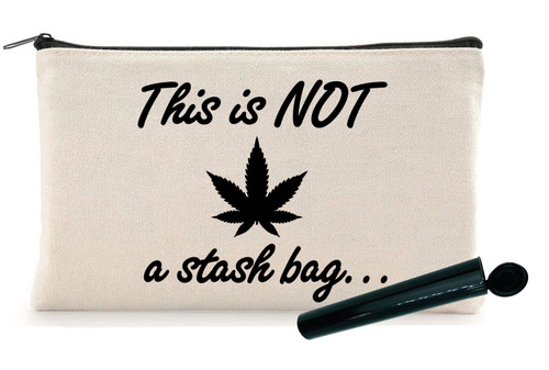 Black Leaf Stash Bag Zippered Pouch & Pop Top Smell Proof Tube Protector