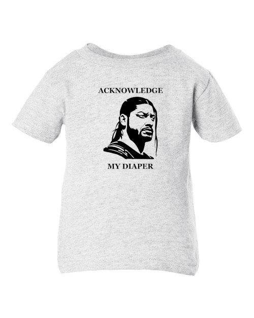 Roman the Tribal Chief Acknowledge the Diaper Wrestling Cotton Baby Infant & Toddler T-shirt Ash Roman the Tribal Chief Acknowledge the Diaper Wrestling Cotton Baby Infant & Toddler T-shirt Ash