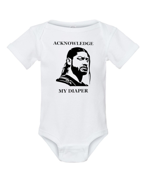 Roman the Tribal Chief Acknowledge the Diaper Wrestling Cotton Baby Onesie & Infant Bodysuit White Roman the Tribal Chief Acknowledge the Diaper Wrestling Cotton Baby Onesie & Infant Bodysuit White
