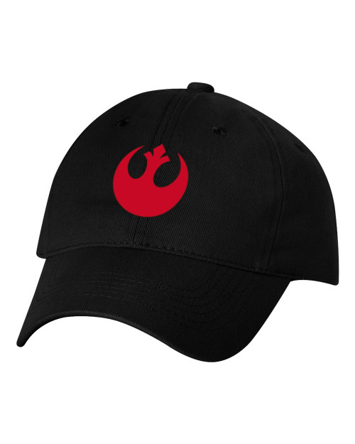 Star Force Rebel Alliance Red Emblem Heat Pressed Hat - Adult Black Twill Adjustable Cap