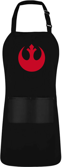 Star Force Rebel Alliance Emblem Heat Pressed Black Adjustable 2 Pocket Kitchen Apron & Pinny