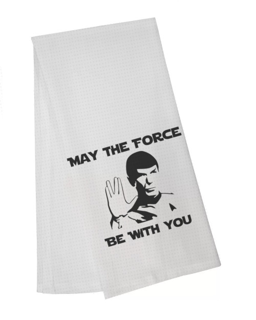 Spok Organa Star Force Enterprise Funny Mashup Microfiber Dish & Bathroom Hand Towel 16x24 Inches