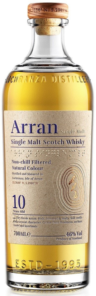 Arran 10-Year-Old is a Highland Single Malt Scotch Whisky