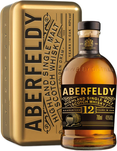 Aberfeldy 12 Year Old Gold Gift Tin, Highland Single Malt Scotch Whisky