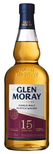 Glen Moray 15 Year Old, Speyside Single Malt Scotch Whisky Bottle