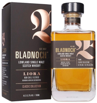 Bladnoch Liora, Lowland Single Malt Scotch Whisky. Bottle and presentation box.