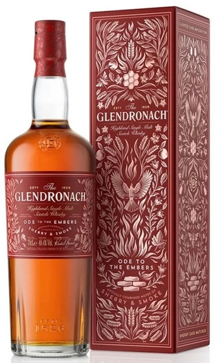 The GlenDronach "Ode To The Embers", Highland Single Malt Scotch Whisky. Bottle and presentation box.