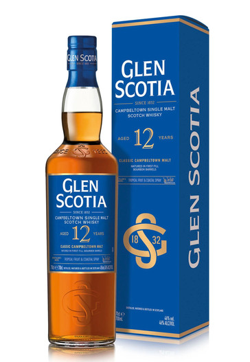 Glen Scotia 12 Year Old, Campbeltown Single Malt Scotch Whisky. Bottle and presentation box.