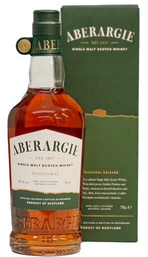 Aberargie Inaugural Release, Single Malt Scotch Whisky. Bottle and presentation box.