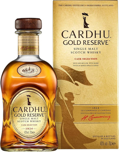 Cardhu, Gold Reserve, Speyside Single Malt Scotch Whisky. Bottle and presentation box.