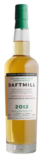 Front View of Daftmill Summer Batch Release 2012, Lowland Single Malt Scotch Whisky Bottle.