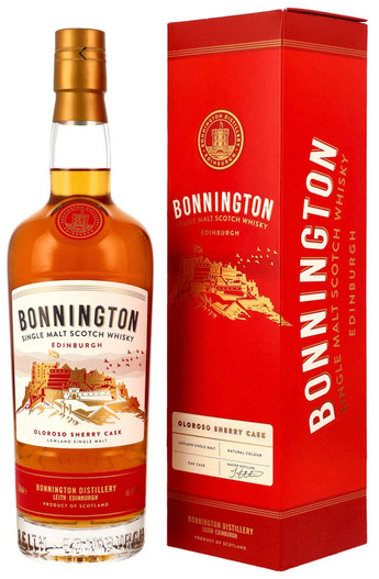 Bonnington Distillery Oloroso Sherry Cask, Lowland Single Malt Scotch Whisky, Bottle and Presentation Box.