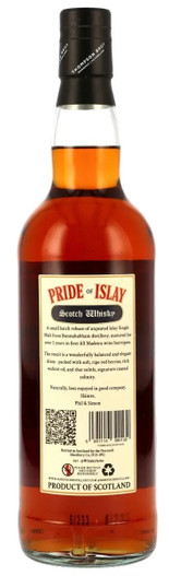 Back View of Thompson Bros Bunnahabhain 12 Year Old, Islay Single Malt Scotch Whisky Bottle.