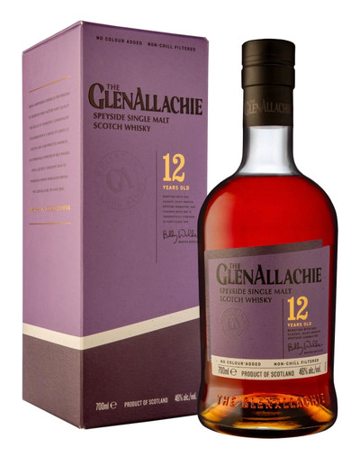 The GlenAllachie 12 Year Old, Speyside Single Malt Scotch Whisky. Bottle and presentation box.