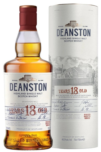 Deanston 18 Year Old Annual Release, Highland Single Malt Scotch Whisky. Bottle and presentation tube.