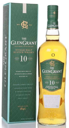 The Glen Grant 10 Years Old, Speyside Single Malt Scotch Whisky. Bottle and presentation box.