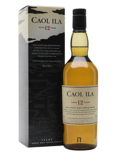 Caol ila 12 Year Old, Islay Single Malt Scotch Whisky. Bottle and presentation box.