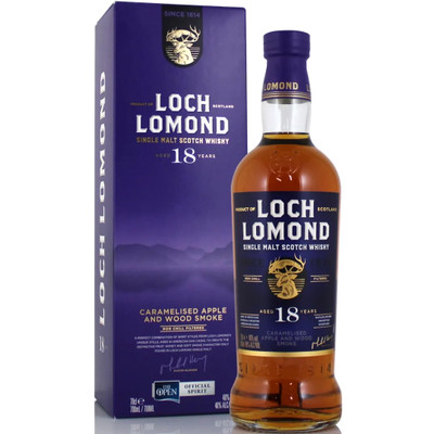 Loch Lomond 18 Year Old, Highland Single Malt Scotch Whisky. Bottle and presentation box.