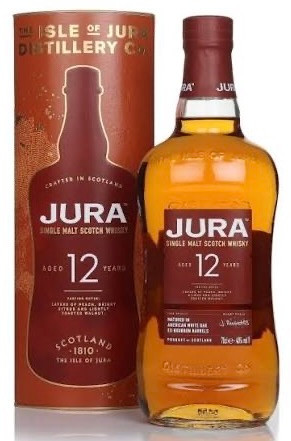 Jura 12 Year Old, Highland Single Malt Scotch Whisky. Bottle and Presentation Tube.
