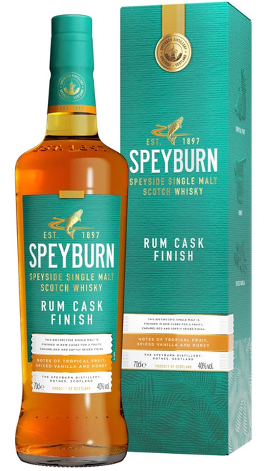 Speyburn Rum Cask, Speyside Single Malt Scotch Whisky. Bottle and presentation box.