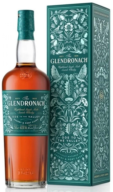 The Glendronach "Ode To The Valley", Highland Single Malt Scotch Whisky. Bottle and presentation box.
