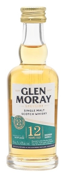 Glen Moray 12 Year Old, Speyside Single Malt Scotch Whisky Miniature.