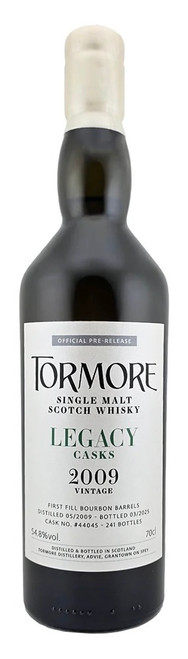 Tormore Legacy Casks, 2009 Vintage, Speyside Single Malt Scotch Whisky Bottle.