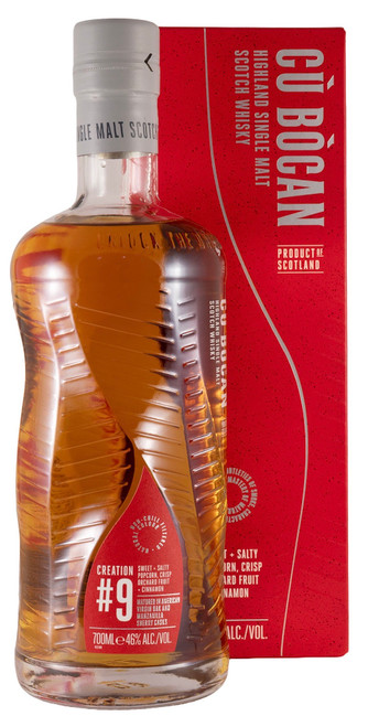 Cù Bòcan Creation #9, Highland Single Malt Whisky. Bottle and presentation box.