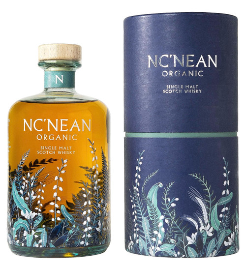 Nc'nean Organic Highland Single Malt Scotch Whisky. Bottle and Presentation Tube.
