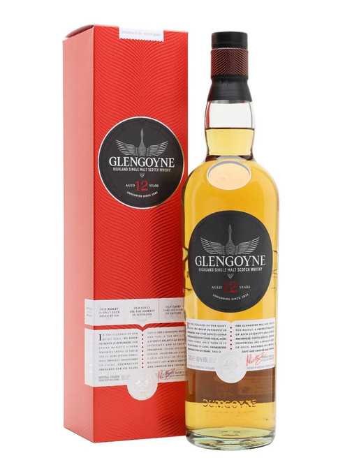 Glengoyne 12 Year Old, Highland Single Malt Scotch Whisky. Bottle and presentation box.