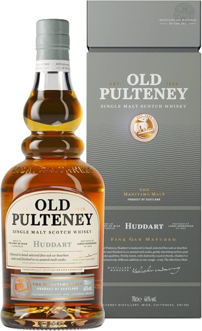 Old Pulteney Huddart, Highland Single Malt Scotch Whisky. Bottle and presentation box.
