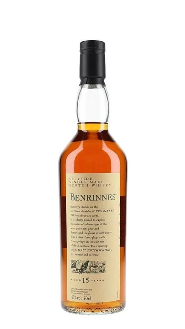 Benrinnes 15 Year Old, Speyside Single Malt Scotch Whisky. Bottle Front.