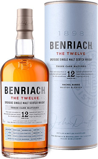 Benriach The Twelve, Speyside Single Malt Scotch Whisky. Bottle and Presentation tube.