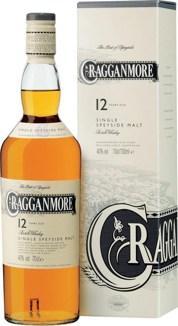 Cragganmore 12 Years Old, Speyside Single Malt Scotch Whisky. Bottle and presentation box.