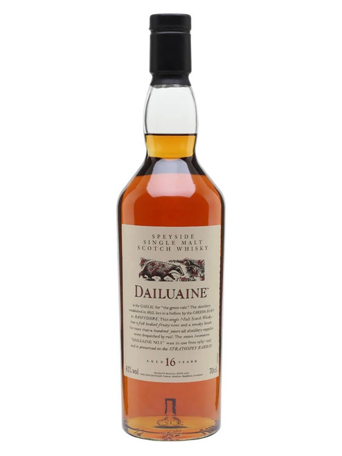 Dailuaine 16 Year Old, Speyside Single Malt Scotch Whisky. Front label.