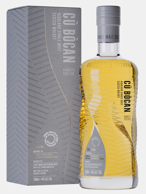 Cù Bòcan Signature, Highland SIngle Malt Scotch Whisky. Bottle and presentation box.