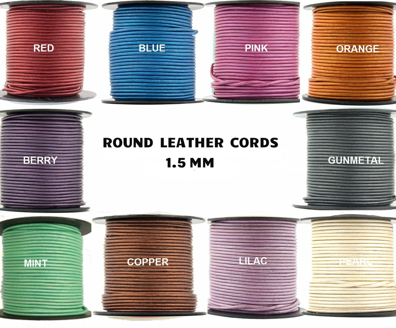 Buy 1.5 mm Round Leather Cord in USA