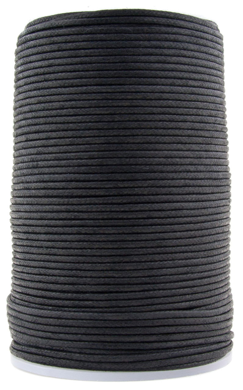 Xsotica Round Cotton Waxed Cord 1 mm Black, 25 Meter, Women's