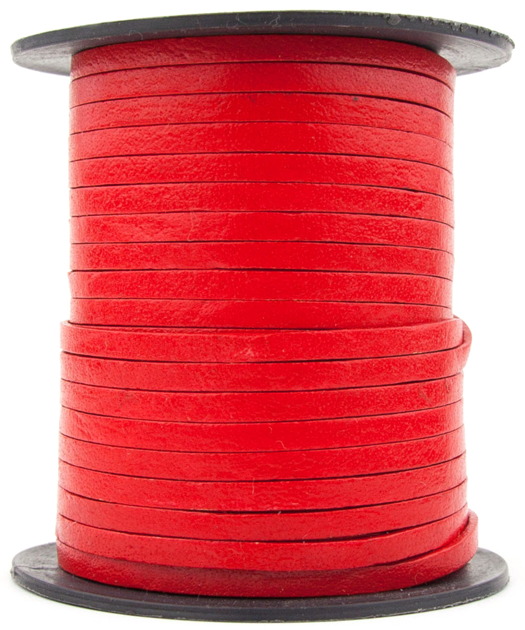 Xsotica Red Flat Leather Cord 3mm x 1mm - 1 Yard