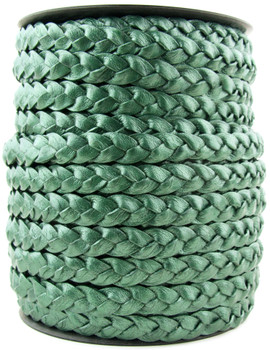 Turquoise Metallic Green Flat Braided Leather Cord 10 mm Turquoise Metallic Green Flat Braided Leather Cord 10 mm