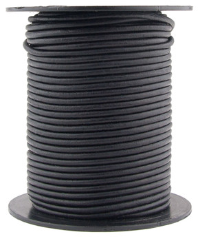 Black Natural Dye Round Leather Cord 1.5mm 10 Feet
