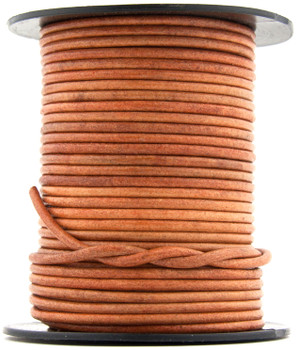 Tan Natural Dye Round Leather Cord 1.5mm 10 Feet