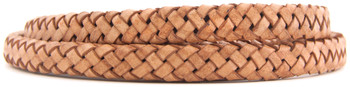 Tan Natural Dye Flat Braided Bracelet Leather Cord 10 mm Tan Natural Dye Flat Braided Bracelet Leather Cord 10 mm