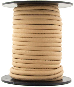 Xsotica Natural Nappa Stitched Round Leather Cord 4 mm 1 Yard