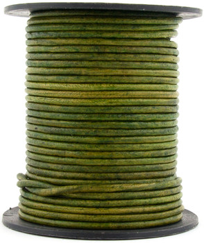 Green Moss Round Leather Cord 1.5mm 10 meters Green Moss Round Leather Cord 1.5mm 10 meters