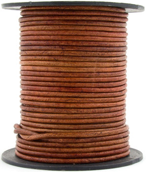 Brown Rust Round Leather Cord 2.0mm 25 meters Brown Rust Round Leather Cord 2.0mm 25 meters