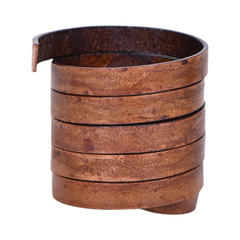 Xsotica-Distressed Brown Natural Flat Leather Cords 10.0 MM X 2.0 MM- 1 Yard