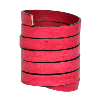 Xsotica-Natural Fuchsia Flat Leather Cords With Black Edge 10.0 MM X 2.0 MM- 1 Yard Xsotica-Natural Fuchsia Flat Leather Cords With Black Edge 10.0 MM X 2.0 MM- 1 Yard